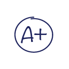 A+ in Circle Representing Grade Card Match
