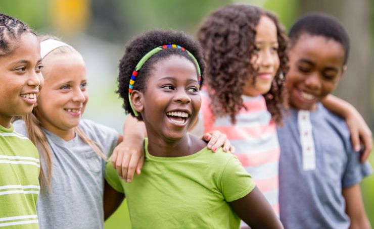 Group of children smiling